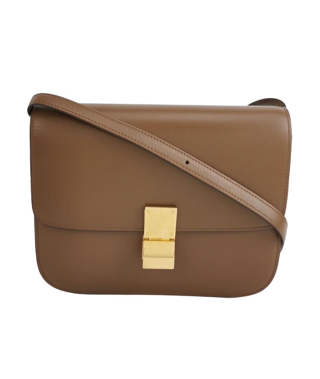 CELINE Коричневая кожаная сумка через плечо, фото 9