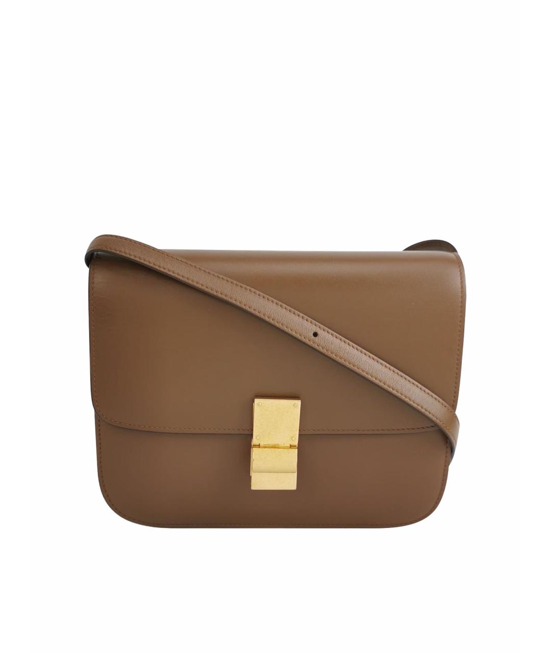 CELINE Коричневая кожаная сумка через плечо, фото 1