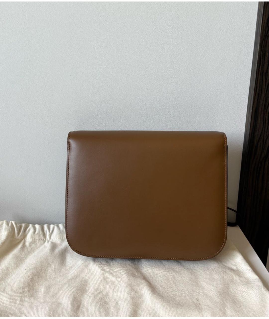 CELINE Коричневая кожаная сумка через плечо, фото 3