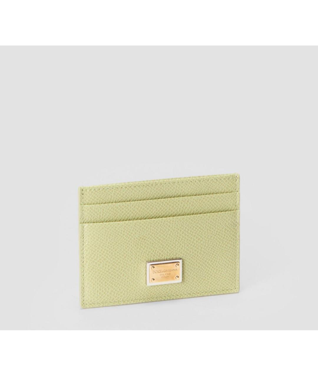 DOLCE&GABBANA Салатовый кожаный кардхолдер, фото 4