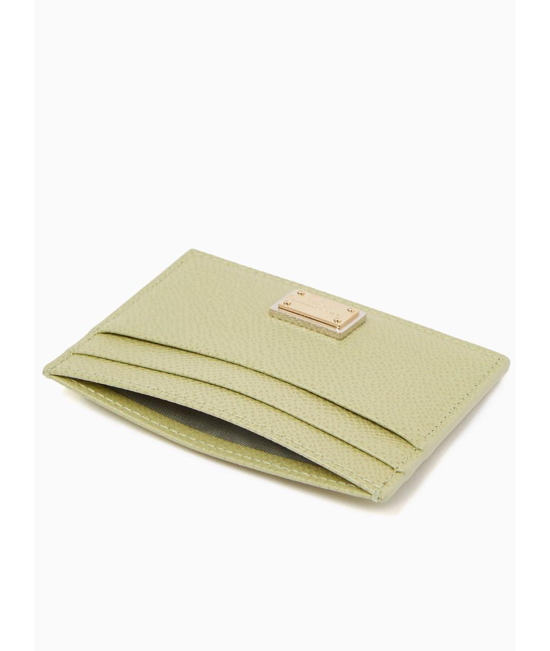 DOLCE&GABBANA Салатовый кожаный кардхолдер, фото 3