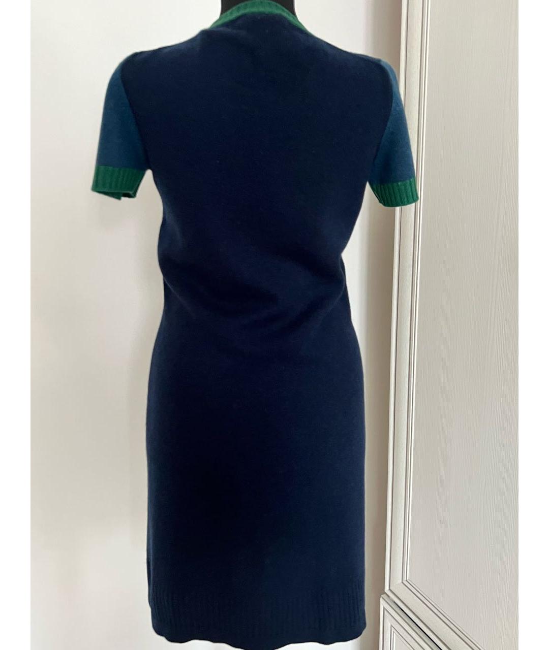 CHANEL Синее кашемировое повседневное платье, фото 3