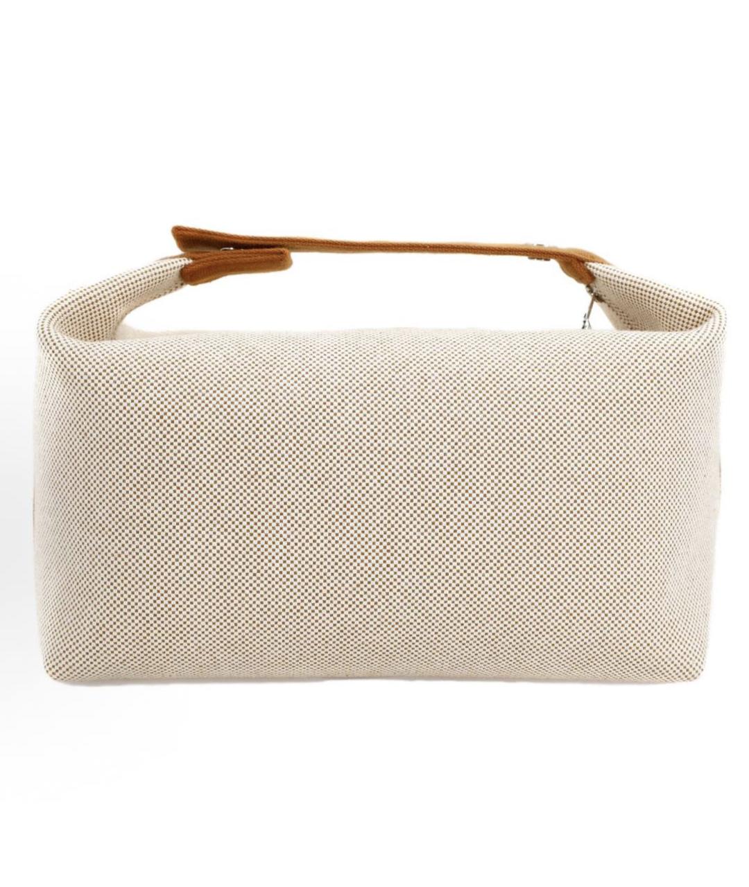 HERMES Коричневая хлопковая косметичка, фото 3