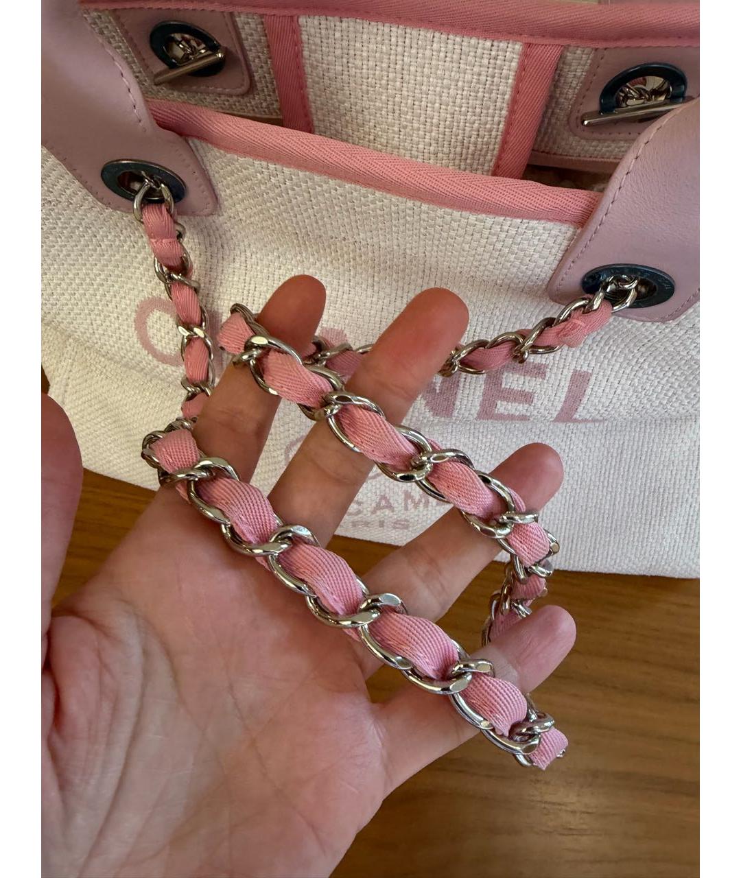 CHANEL Розовая твидовая сумка тоут, фото 4