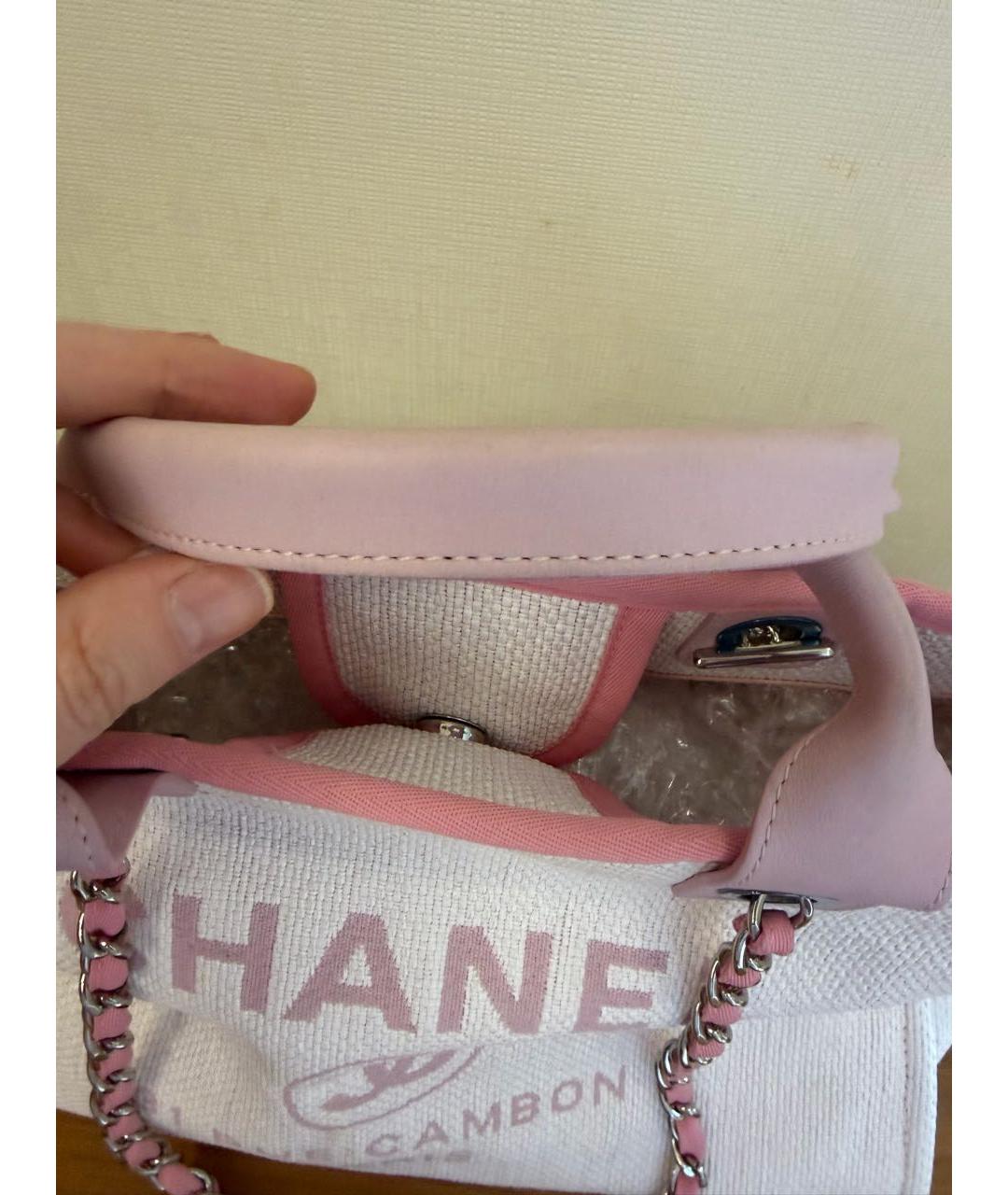 CHANEL Розовая твидовая сумка тоут, фото 3