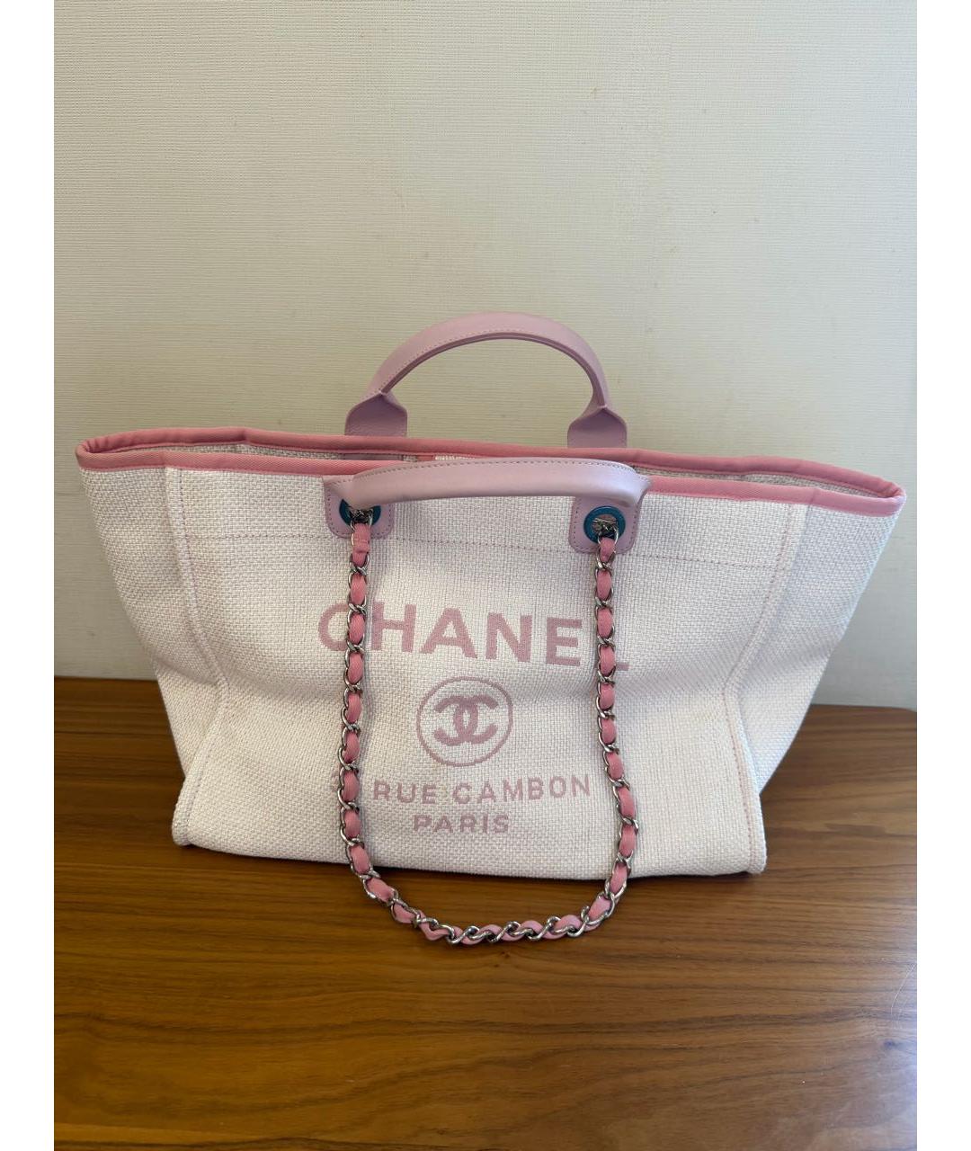 CHANEL Розовая твидовая сумка тоут, фото 6