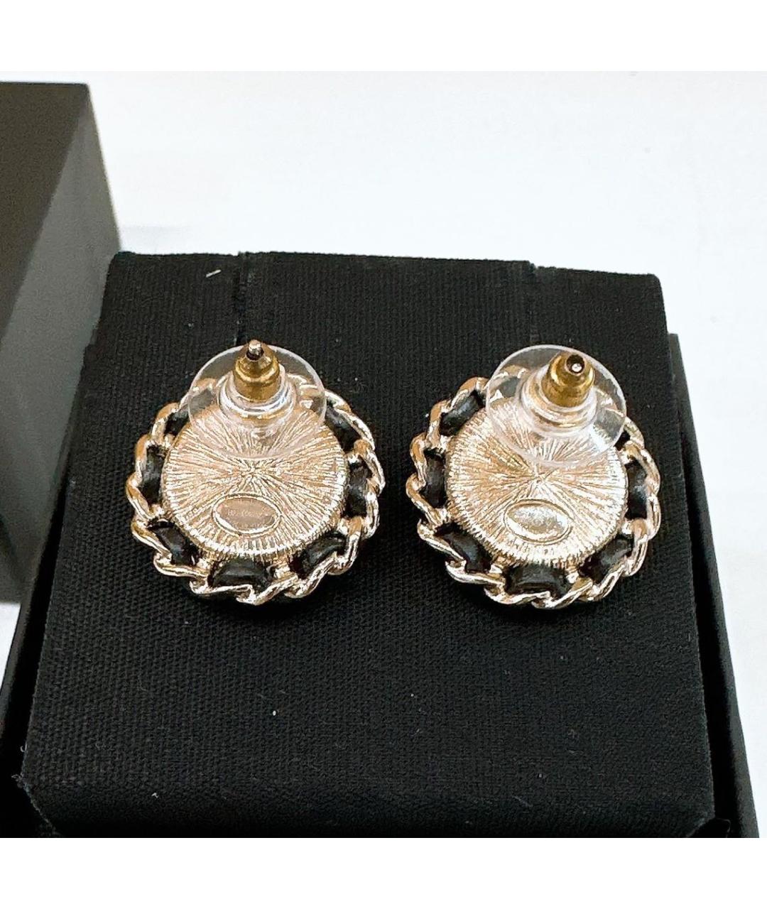 CHANEL Черные металлические серьги, фото 5