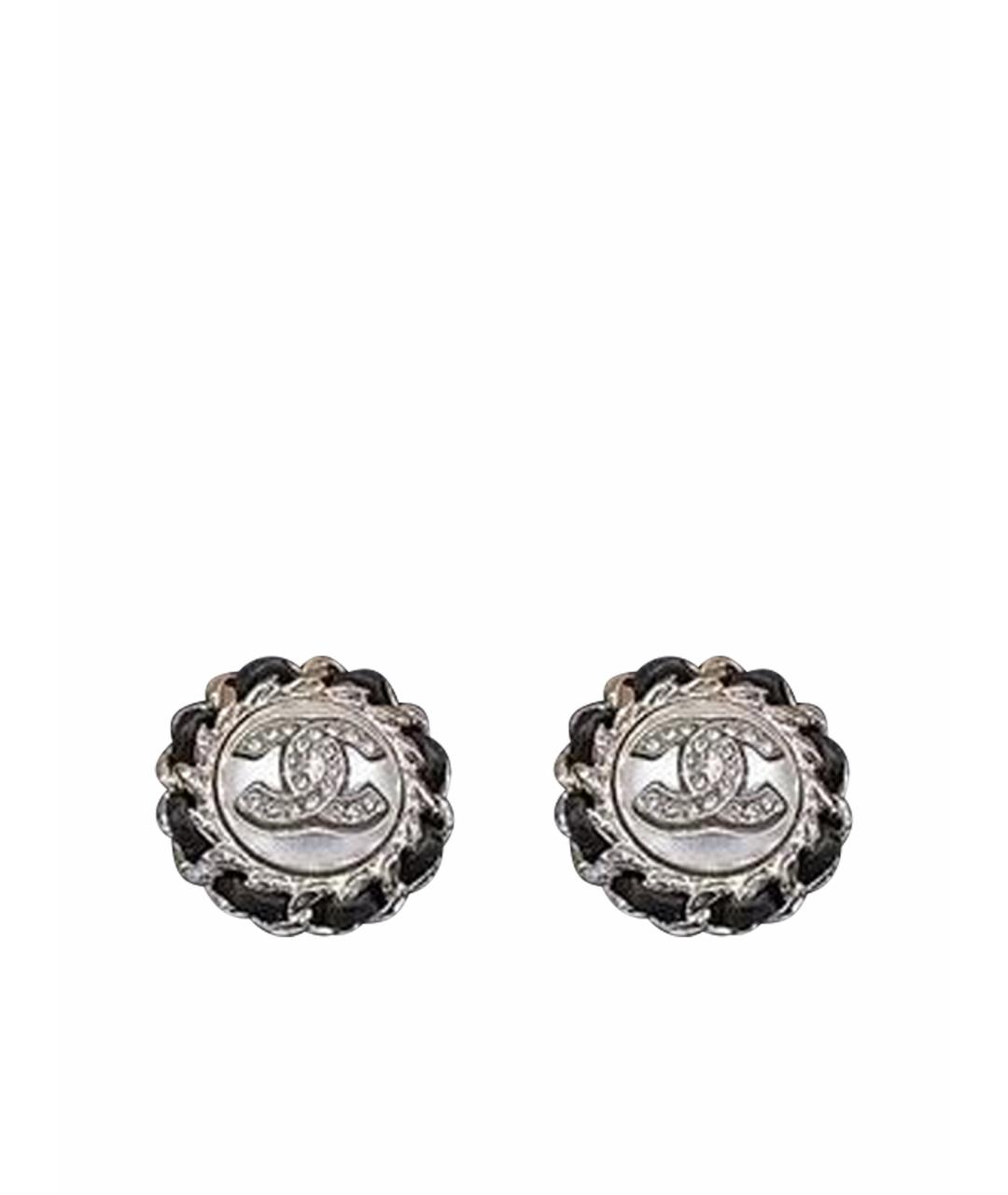 CHANEL Черные металлические серьги, фото 1