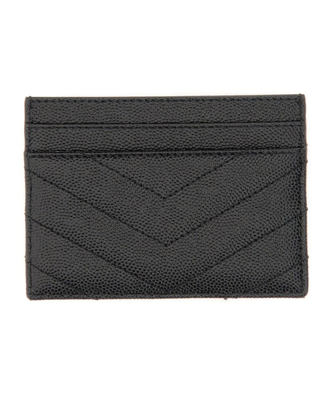 SAINT LAURENT Черный кожаный кардхолдер, фото 2