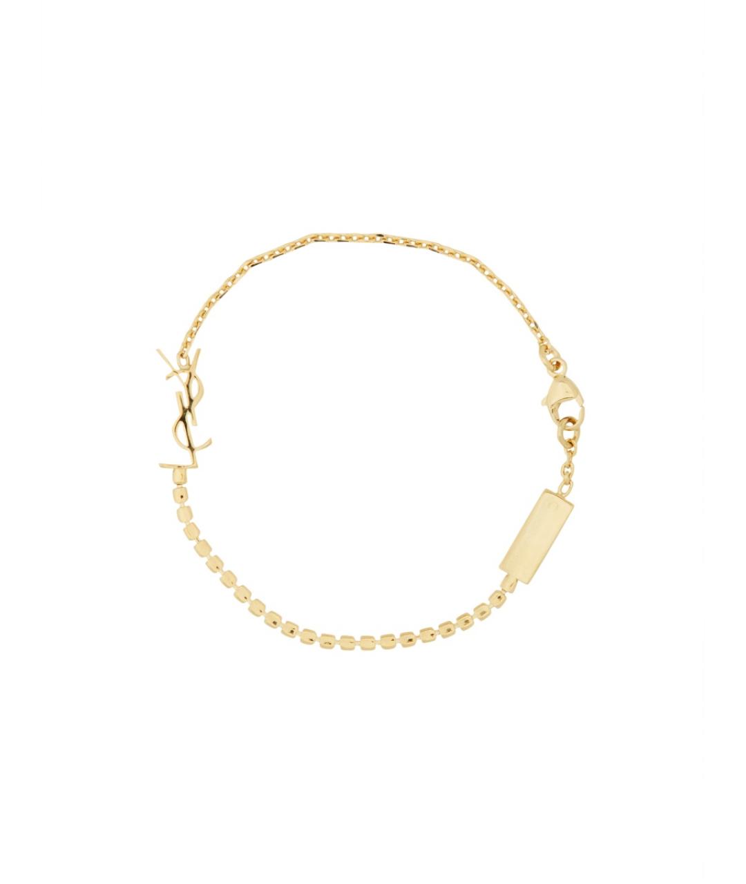 SAINT LAURENT Золотой металлический браслет, фото 2