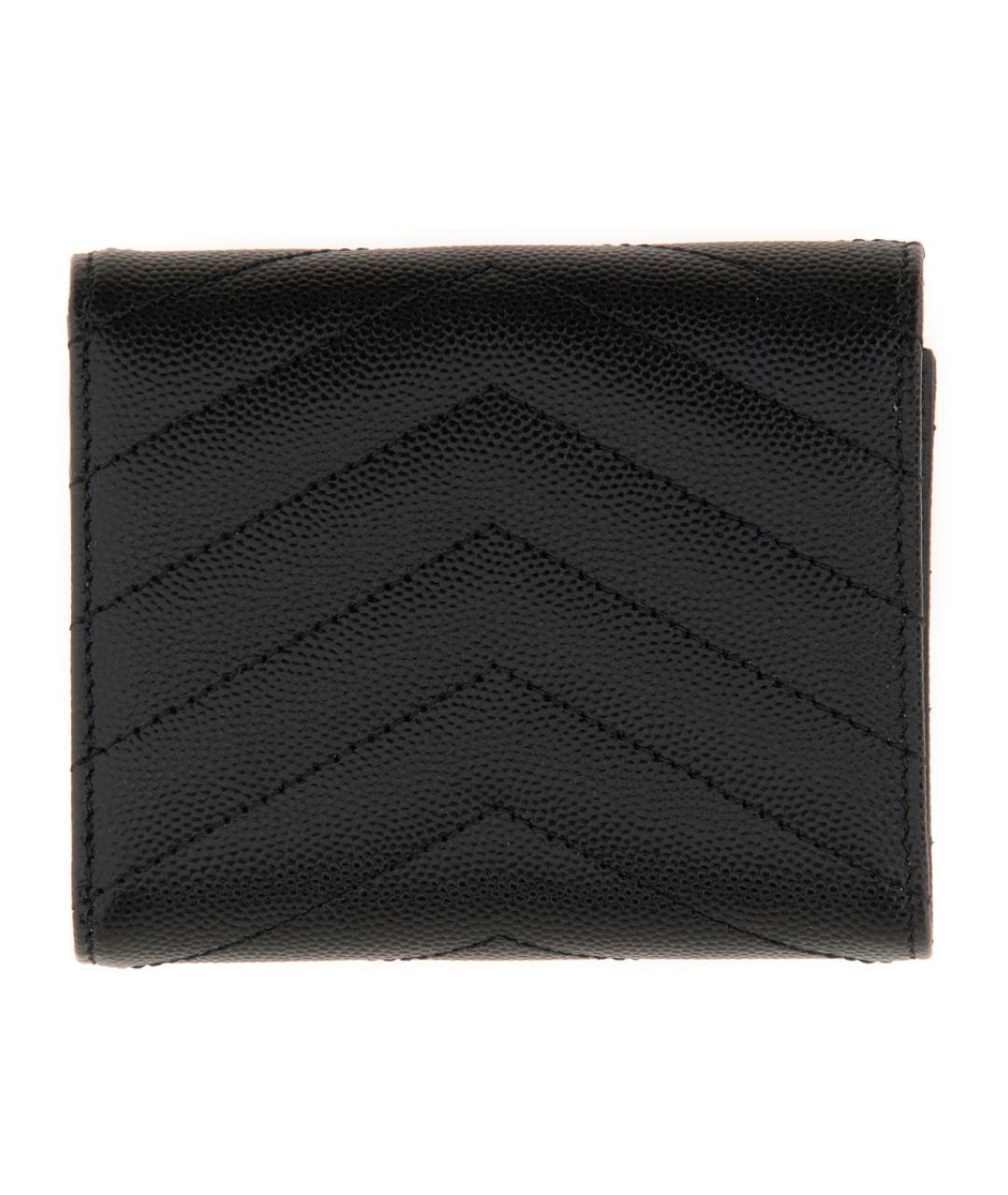 SAINT LAURENT Черный кожаный кошелек, фото 2