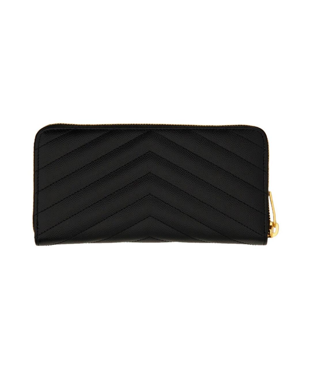 SAINT LAURENT Черный кожаный кошелек, фото 3