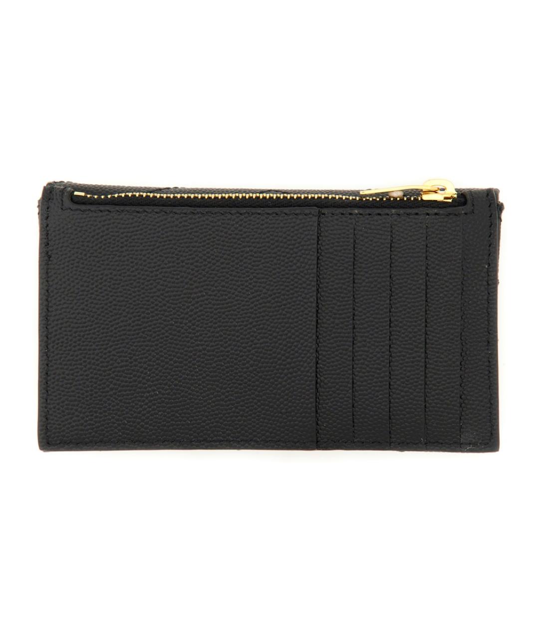 SAINT LAURENT Черный кожаный кардхолдер, фото 2