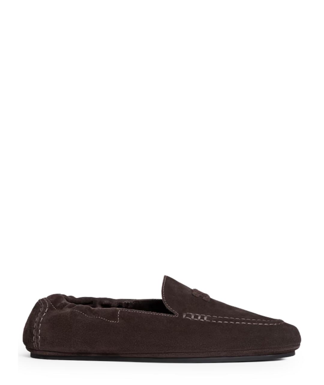 CELINE Коричневые замшевые лоферы, фото 1