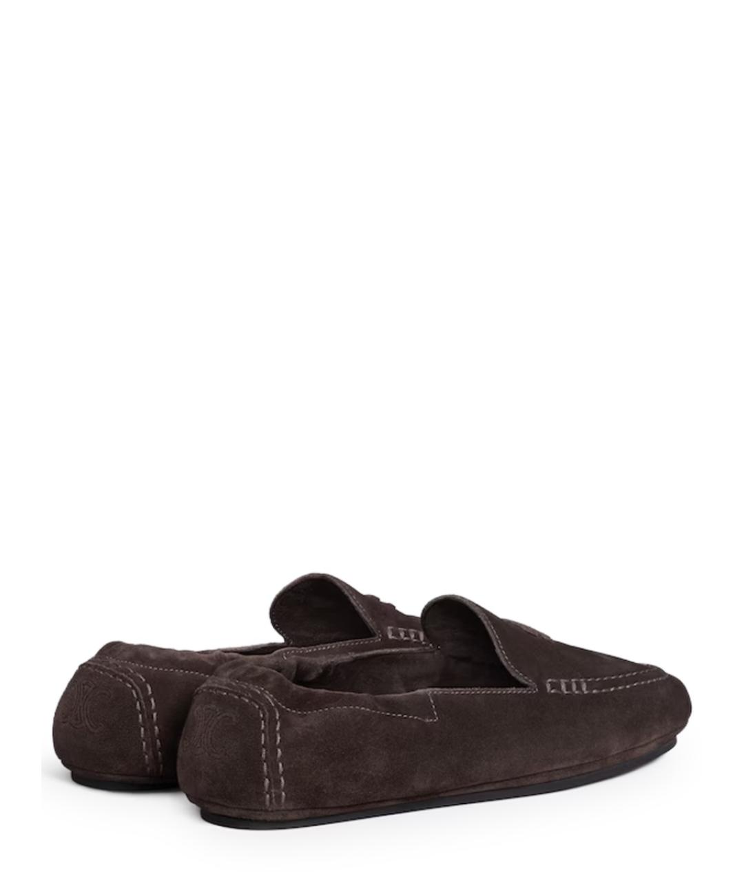 CELINE Коричневые замшевые лоферы, фото 3