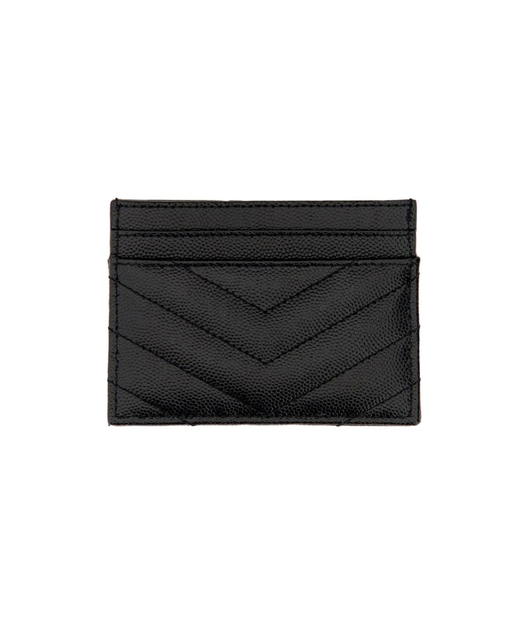 SAINT LAURENT Черный кожаный кардхолдер, фото 2