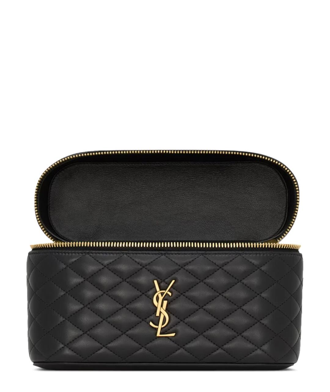 SAINT LAURENT Черная кожаная сумка через плечо, фото 5