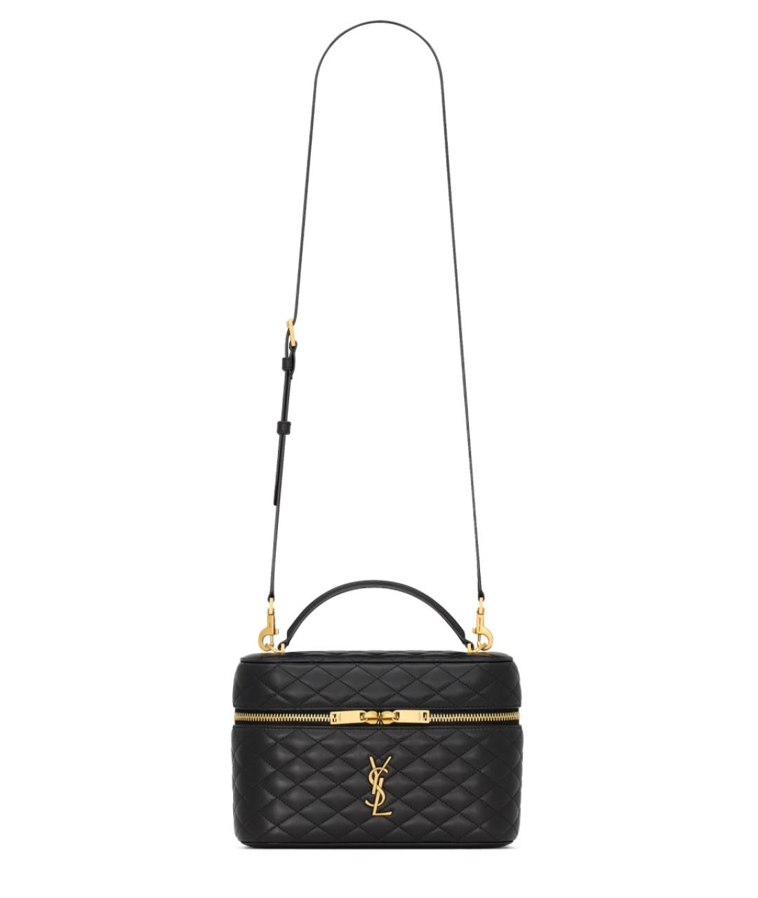 SAINT LAURENT Черная кожаная сумка через плечо, фото 2