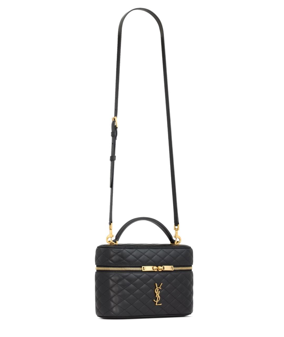 SAINT LAURENT Черная кожаная сумка через плечо, фото 6