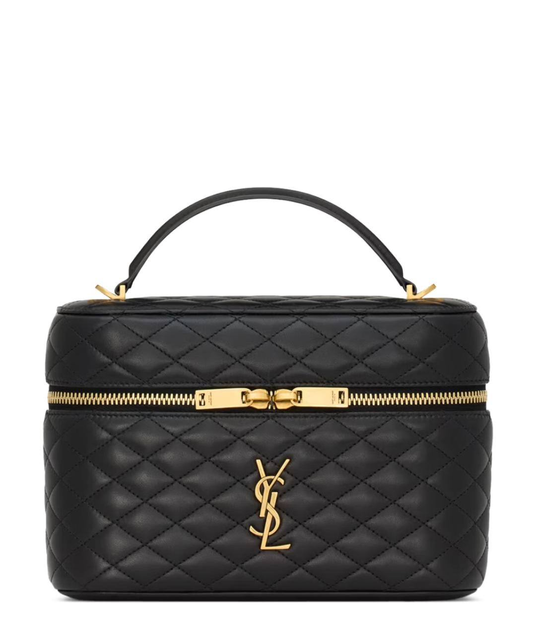 SAINT LAURENT Черная кожаная сумка через плечо, фото 1