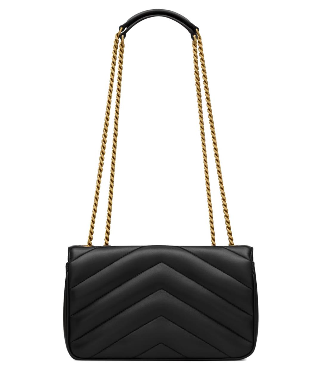 SAINT LAURENT Черная кожаная сумка через плечо, фото 2