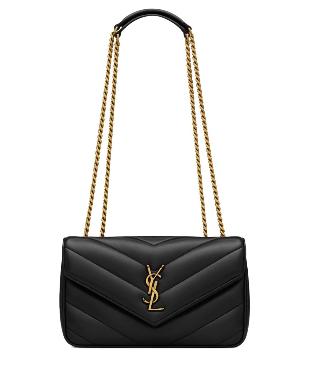 SAINT LAURENT Черная кожаная сумка через плечо, фото 1