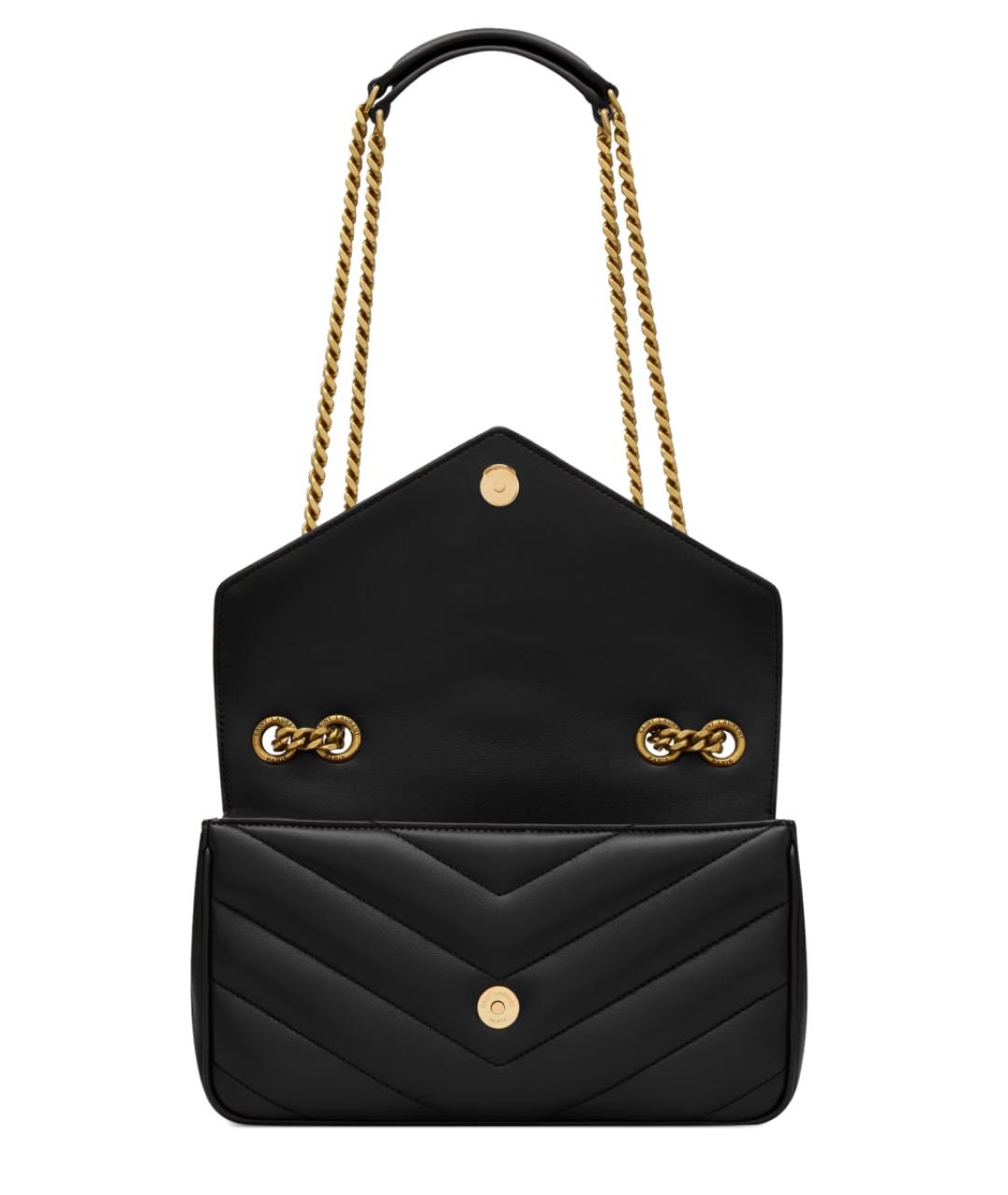 SAINT LAURENT Черная кожаная сумка через плечо, фото 4