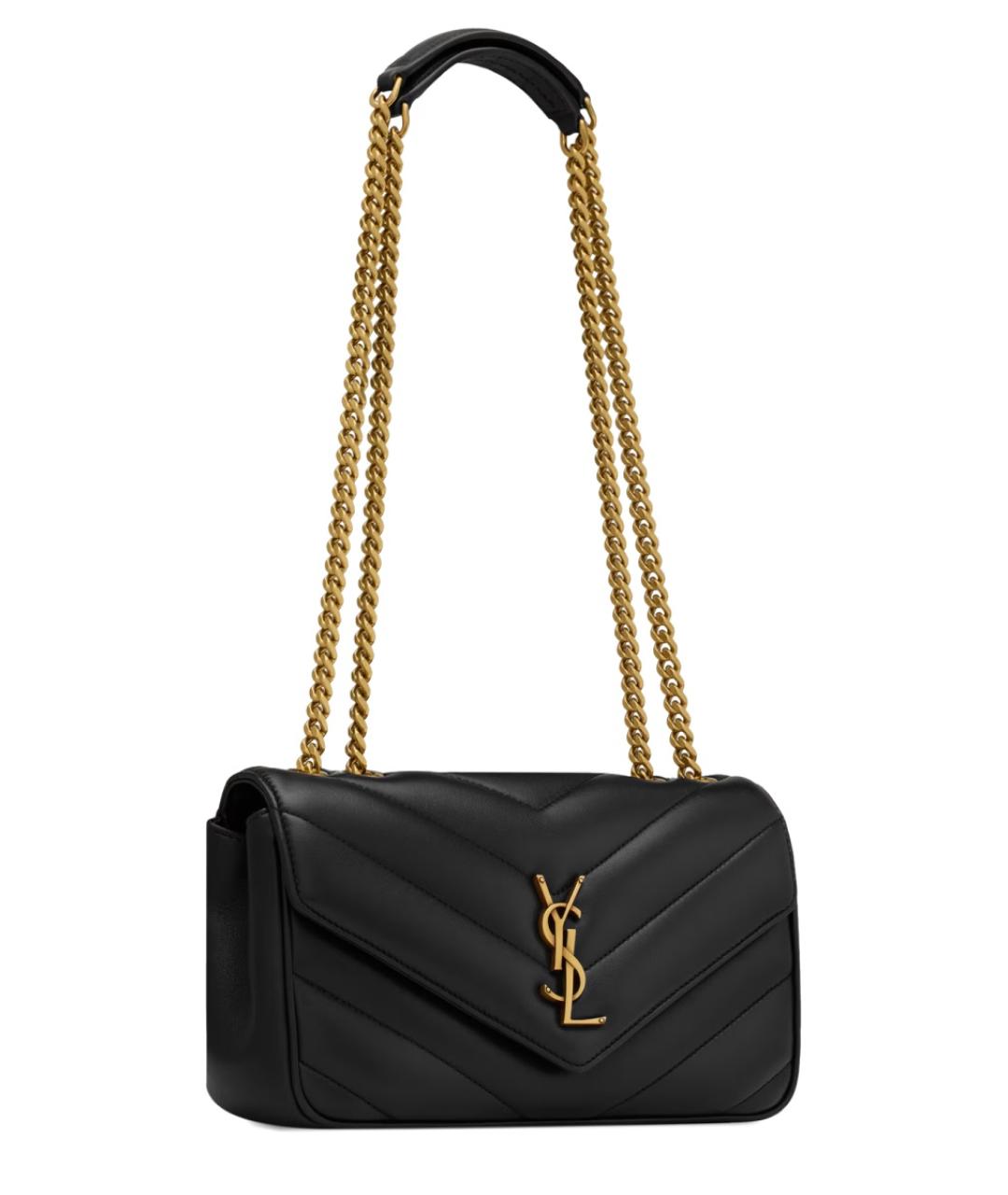 SAINT LAURENT Черная кожаная сумка через плечо, фото 5