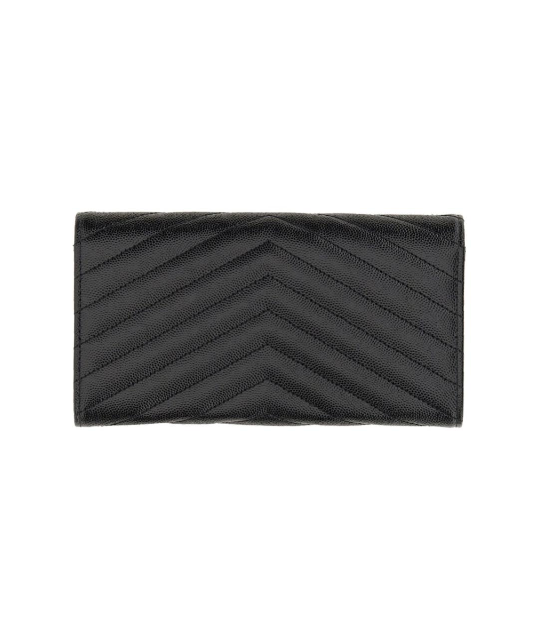 SAINT LAURENT Черный кожаный кошелек, фото 2
