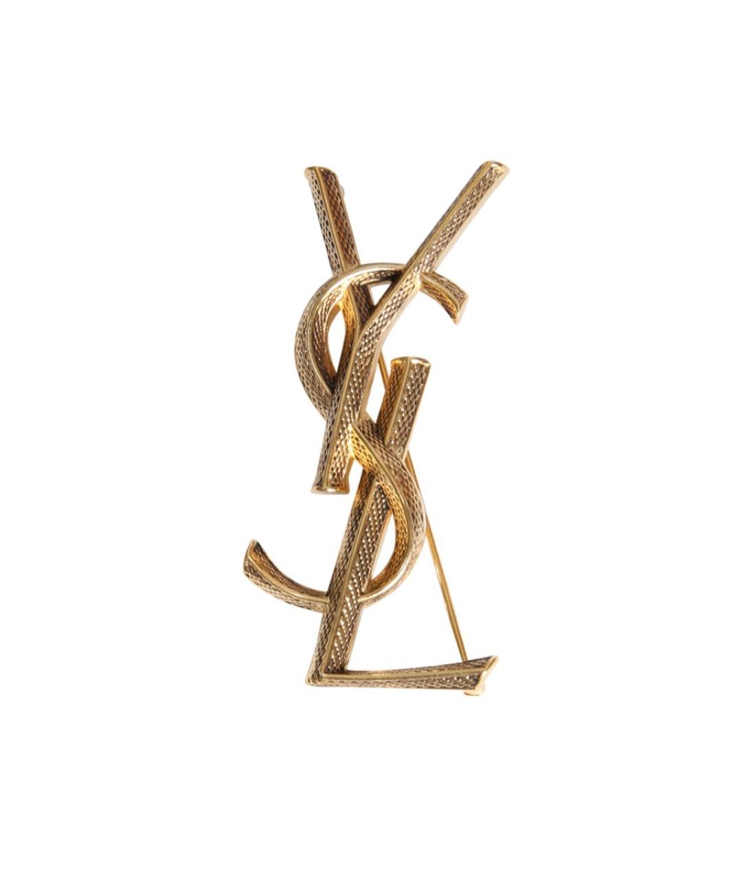 SAINT LAURENT Золотая металлическая булавка / брошь, фото 1