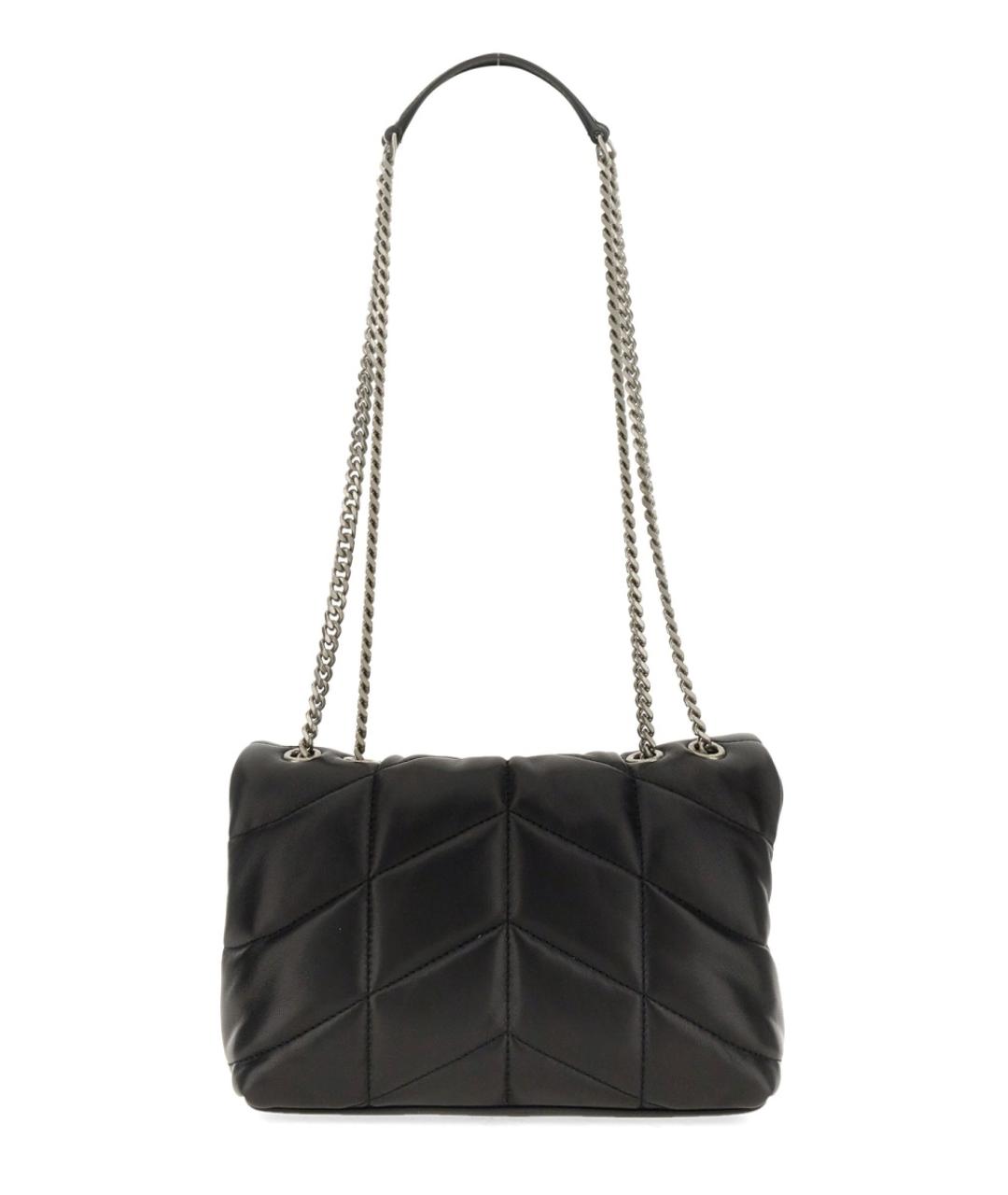 SAINT LAURENT Черная кожаная сумка через плечо, фото 2