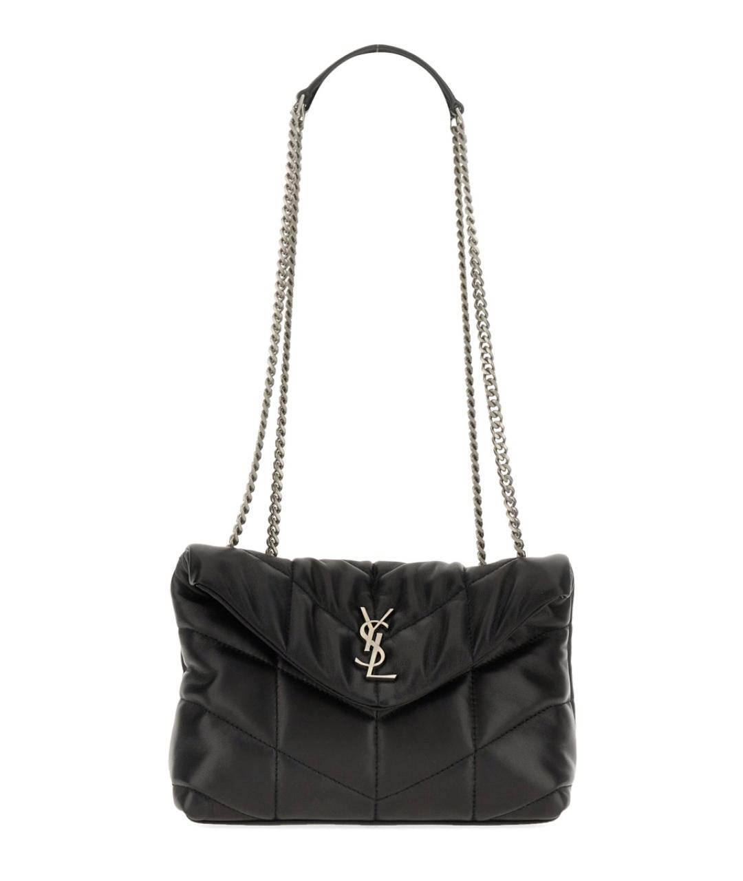 SAINT LAURENT Черная кожаная сумка через плечо, фото 1