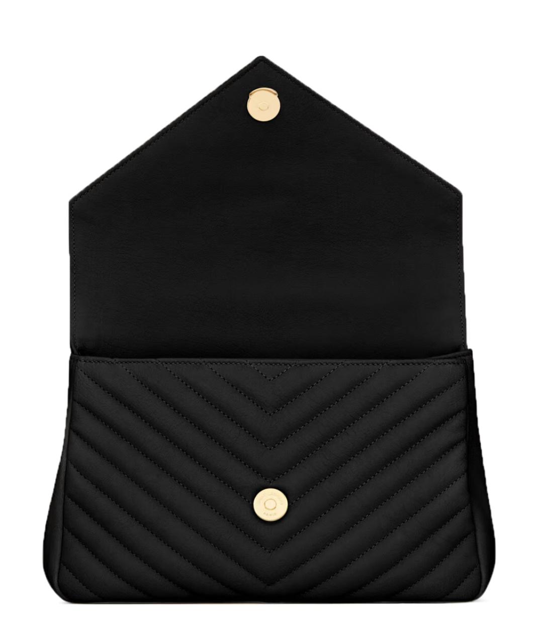 SAINT LAURENT Черная кожаная сумка через плечо, фото 5