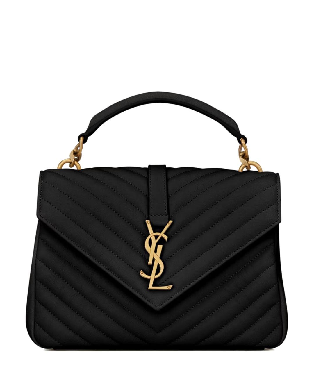 SAINT LAURENT Черная кожаная сумка через плечо, фото 1