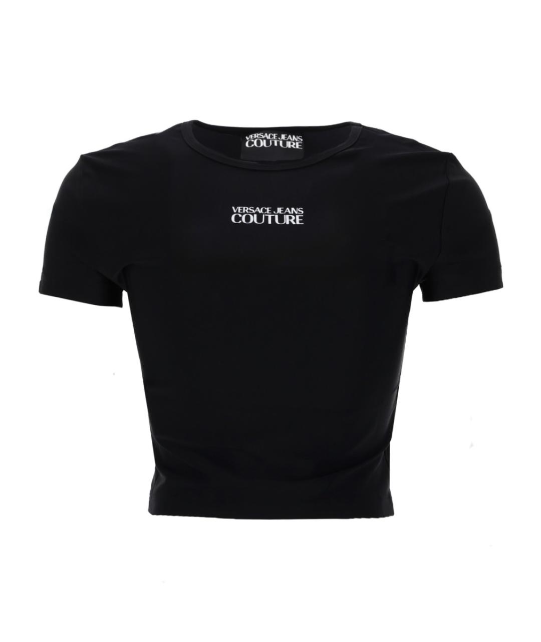 VERSACE JEANS COUTURE Черная полиамидовая футболка, фото 1