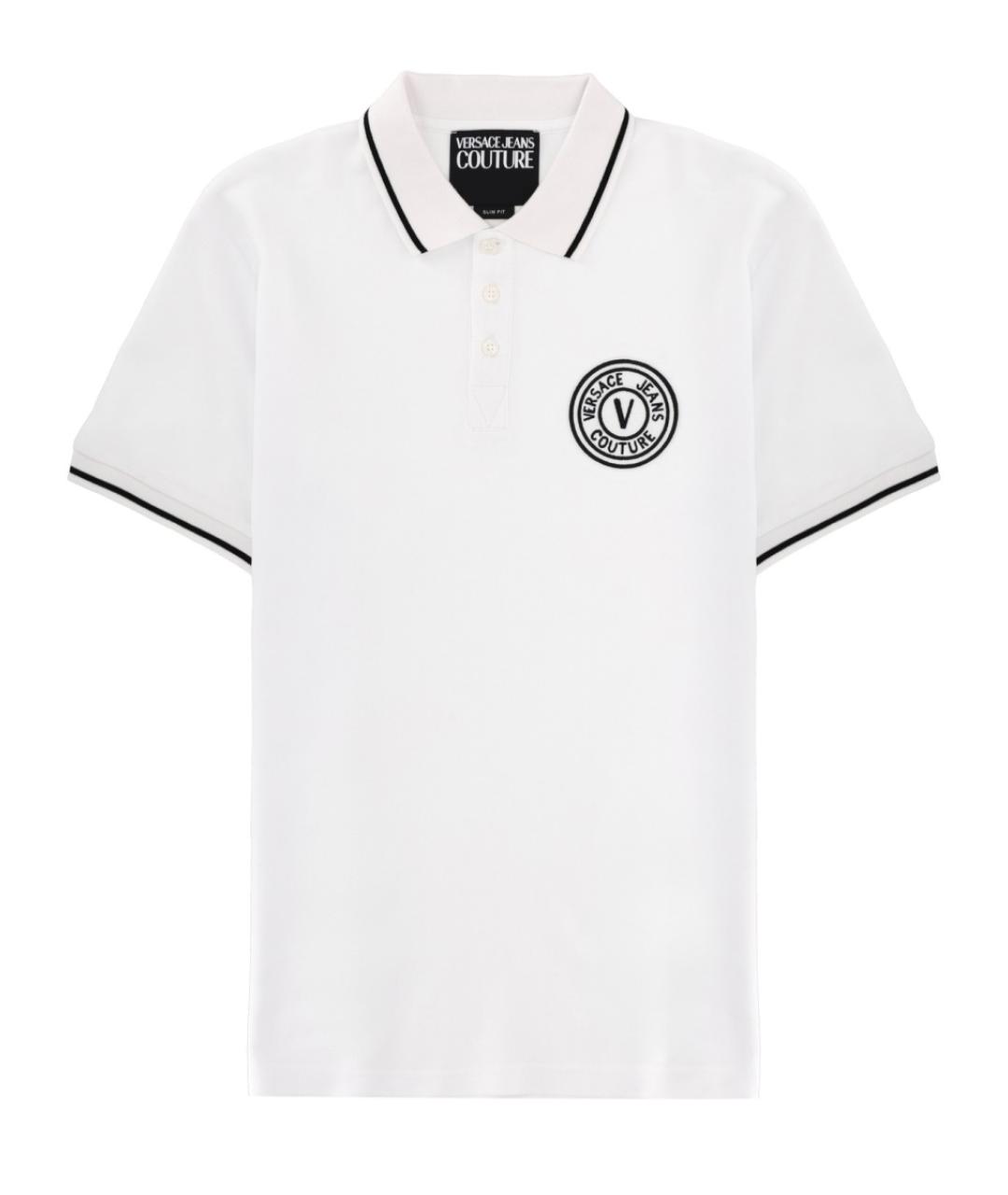VERSACE JEANS COUTURE Белое хлопковое поло с коротким рукавом, фото 1