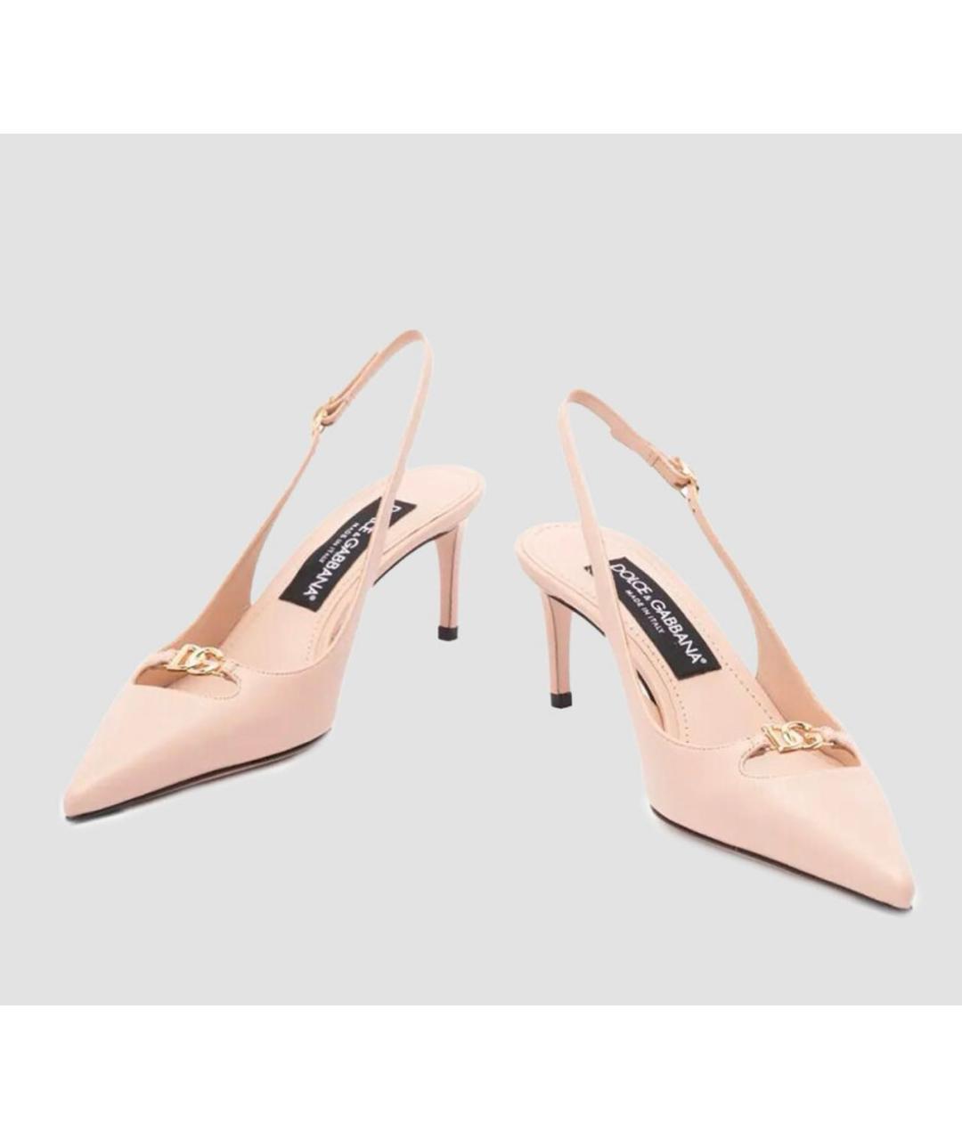 DOLCE&GABBANA Розовые кожаные туфли, фото 2