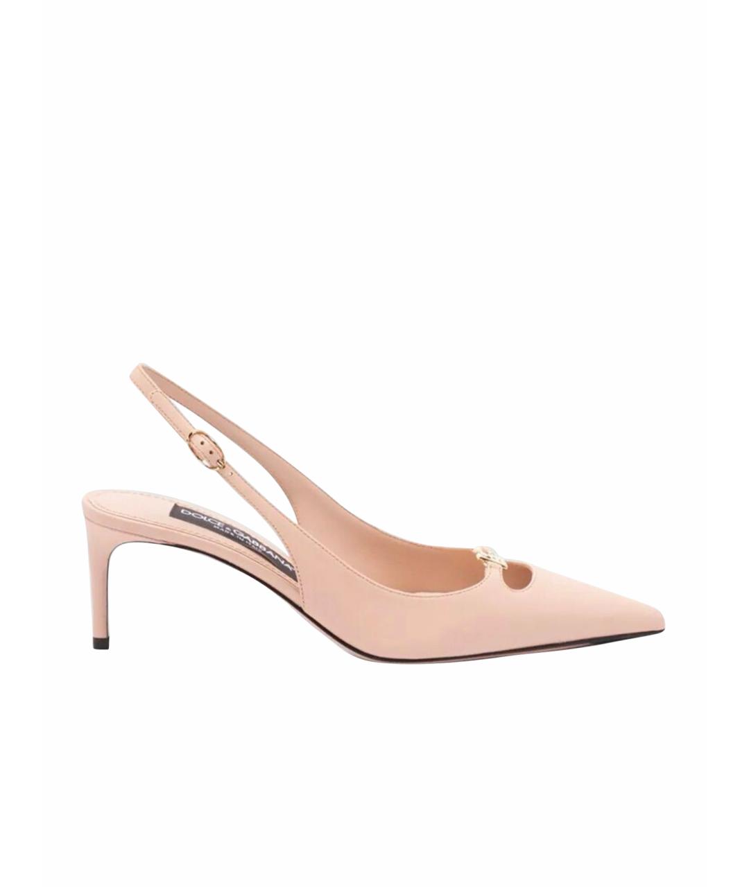 DOLCE&GABBANA Розовые кожаные туфли, фото 1