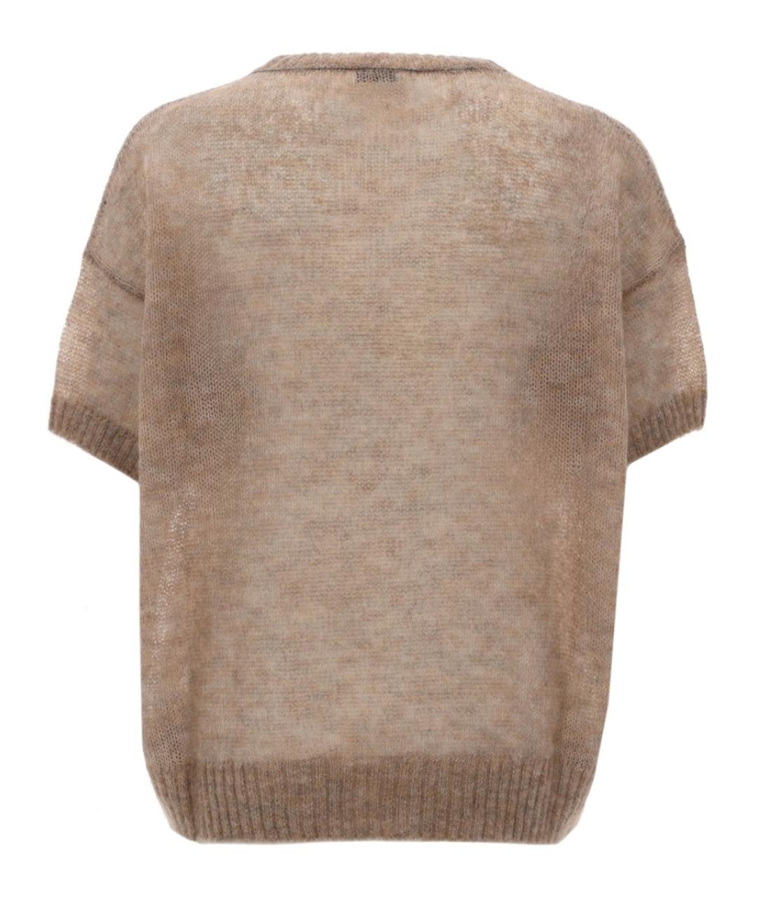 BRUNELLO CUCINELLI Бежевый шерстяной джемпер / свитер, фото 2