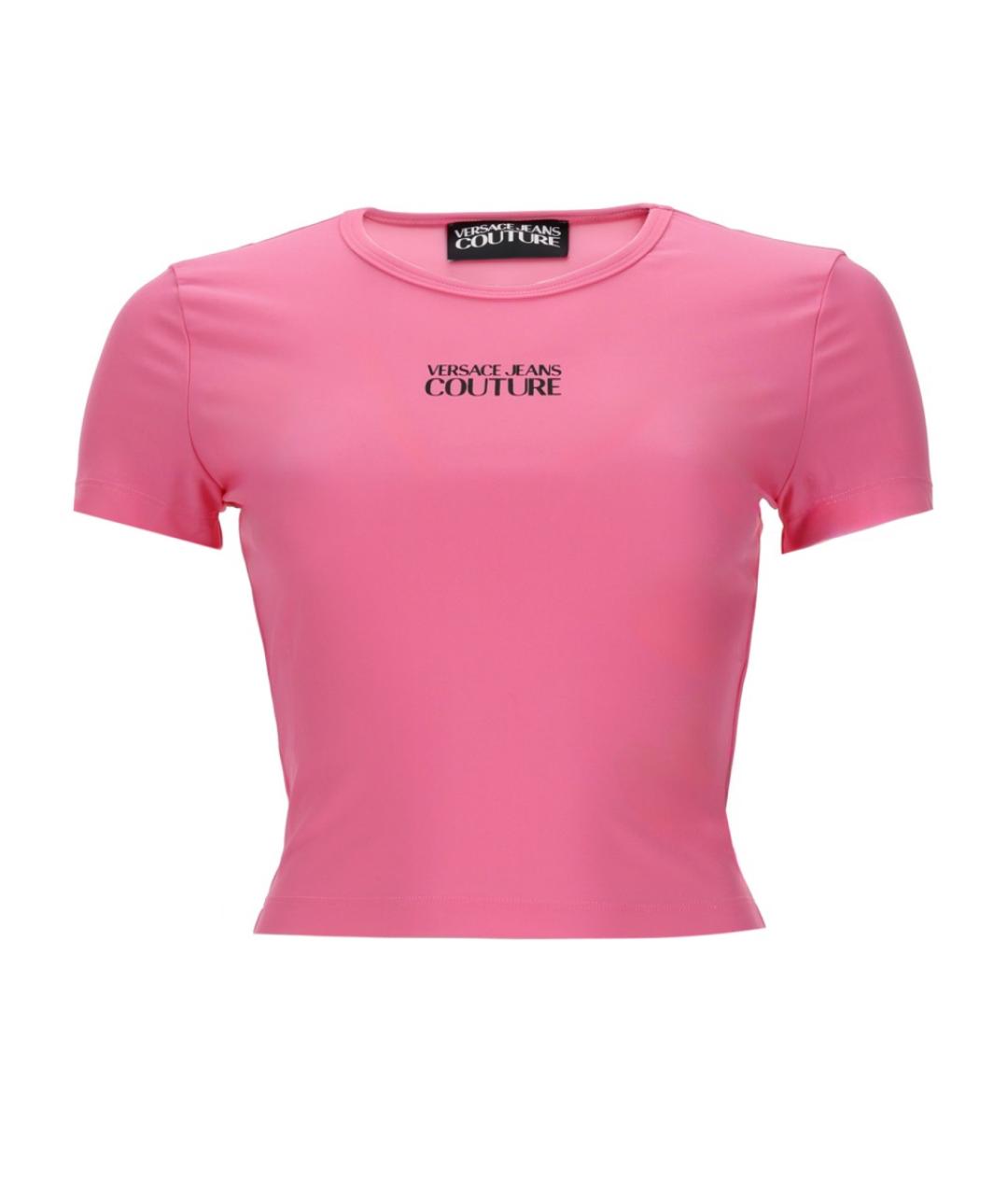 VERSACE JEANS COUTURE Розовая полиамидовая футболка, фото 1