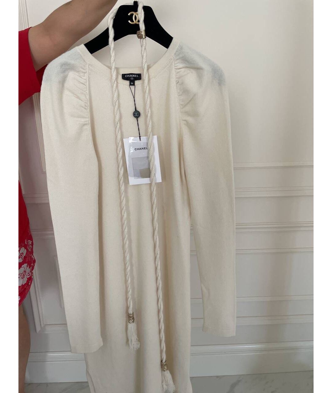 CHANEL PRE-OWNED Белое кашемировое платье, фото 5