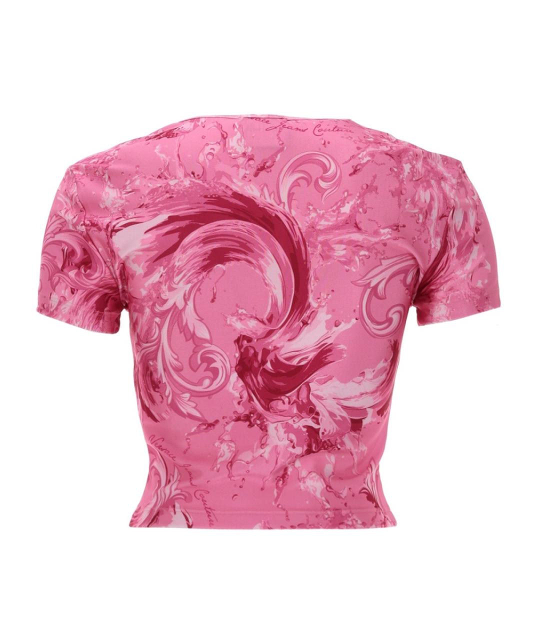 VERSACE JEANS COUTURE Розовая полиамидовая футболка, фото 2