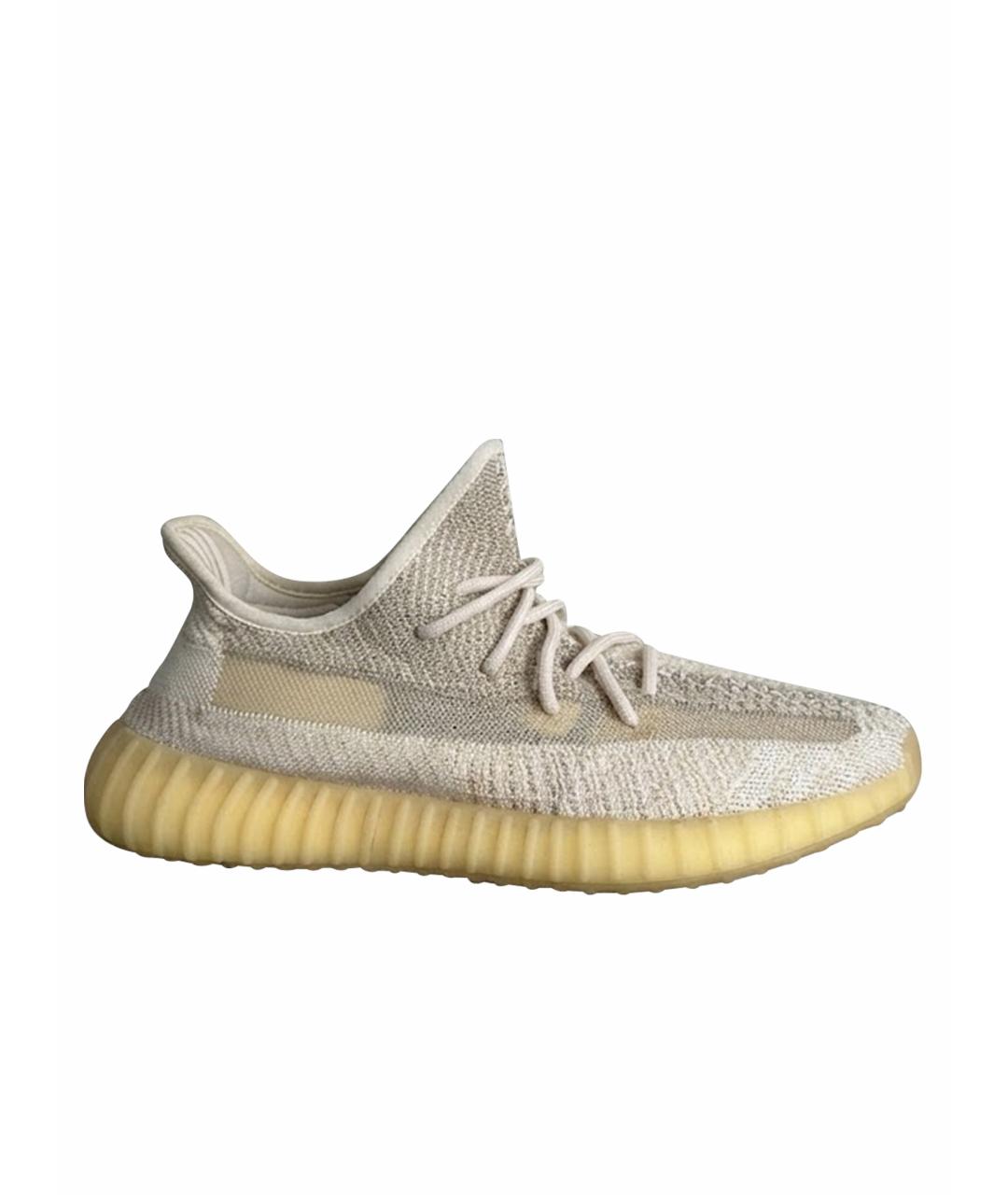 ADIDAS YEEZY Бежевые текстильные низкие кроссовки / кеды, фото 7