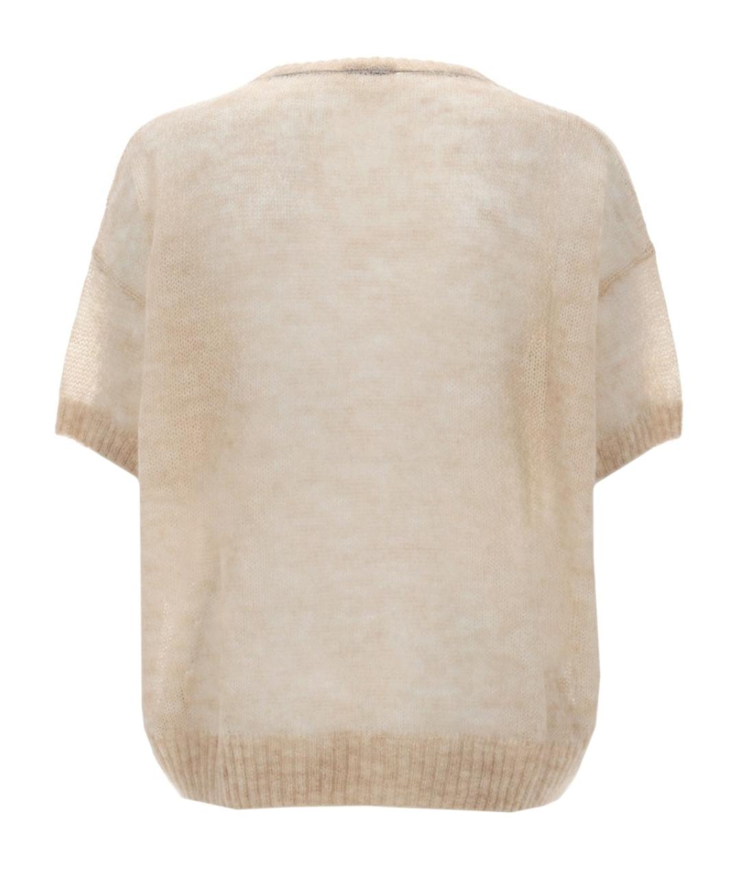 BRUNELLO CUCINELLI Бежевый шерстяной джемпер / свитер, фото 2