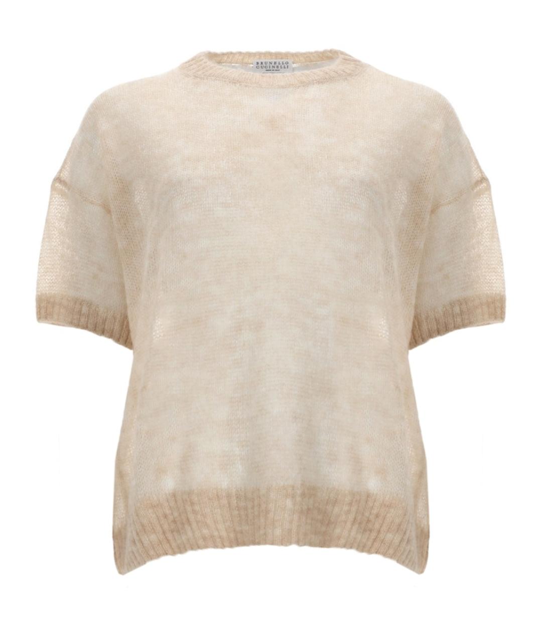 BRUNELLO CUCINELLI Бежевый шерстяной джемпер / свитер, фото 1