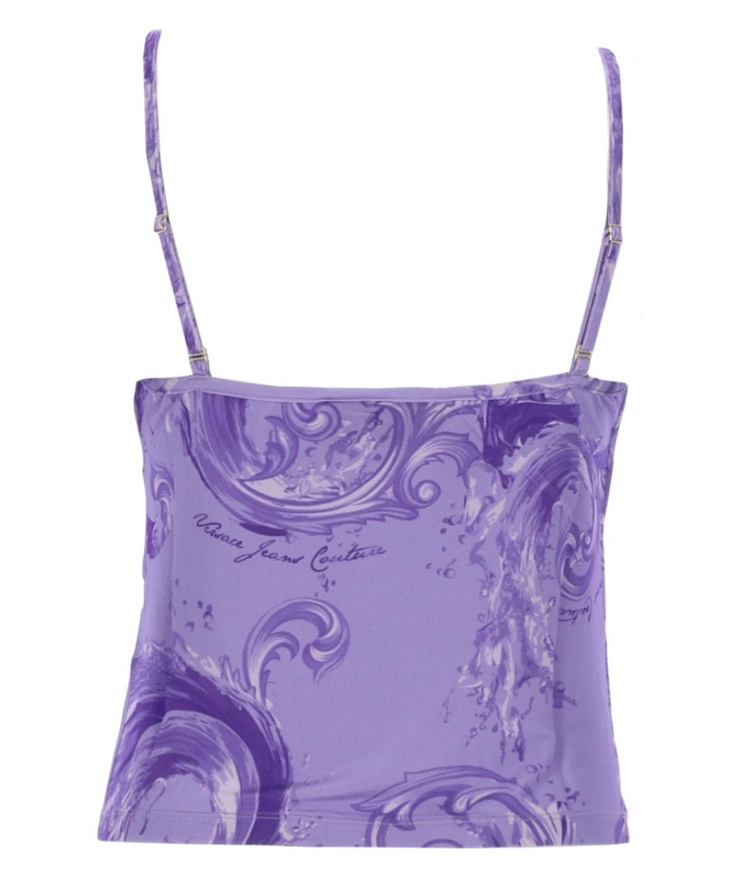 VERSACE JEANS COUTURE Фиолетовая вискозная майка, фото 2