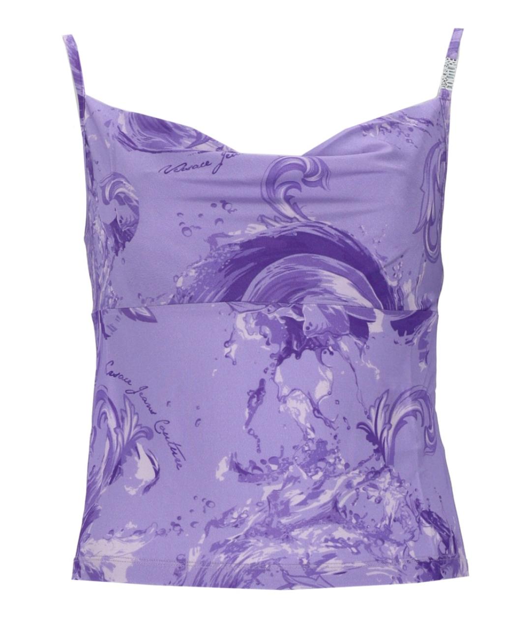 VERSACE JEANS COUTURE Фиолетовая вискозная майка, фото 1