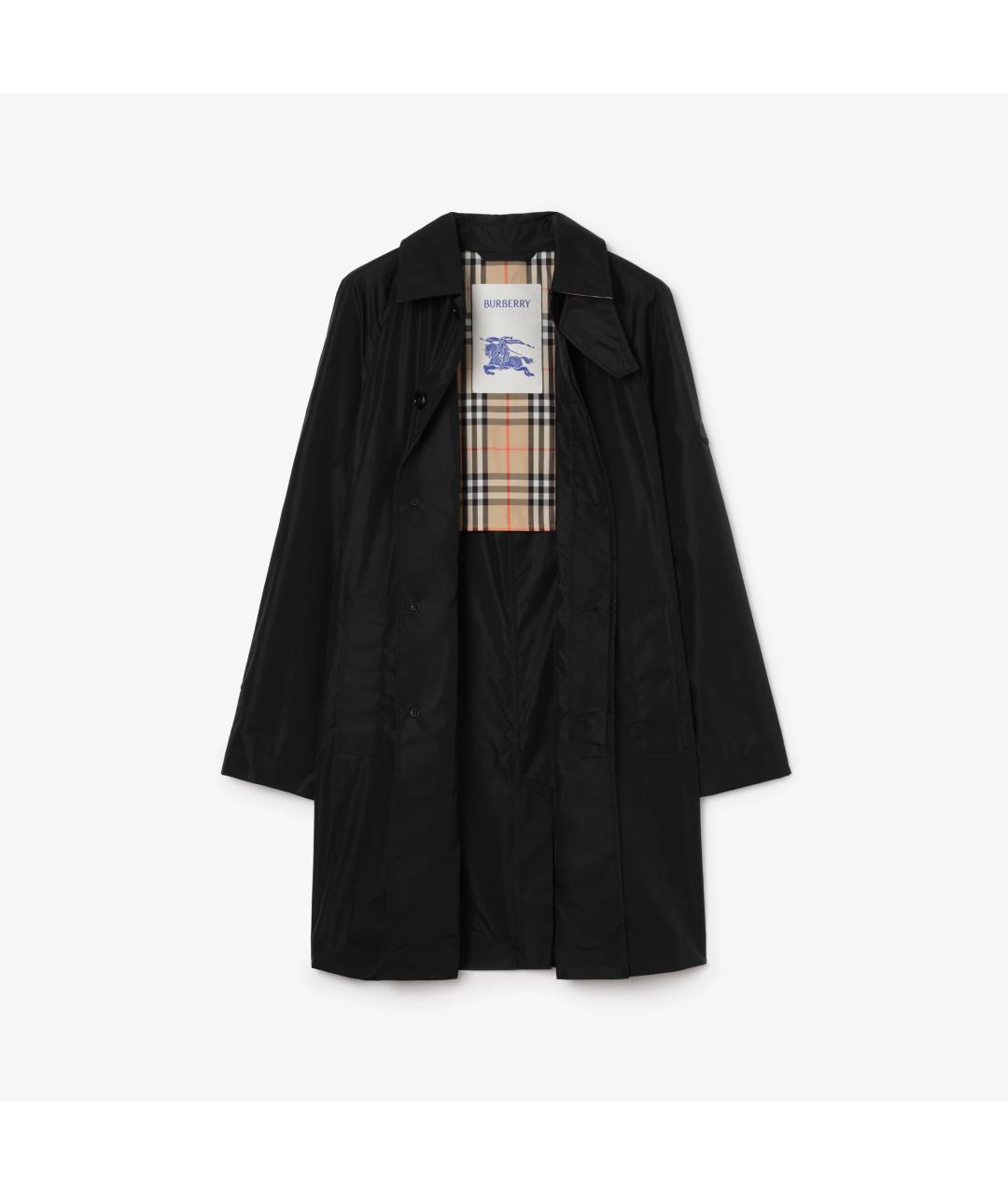 BURBERRY Черный полиамидовый тренч / плащ, фото 8