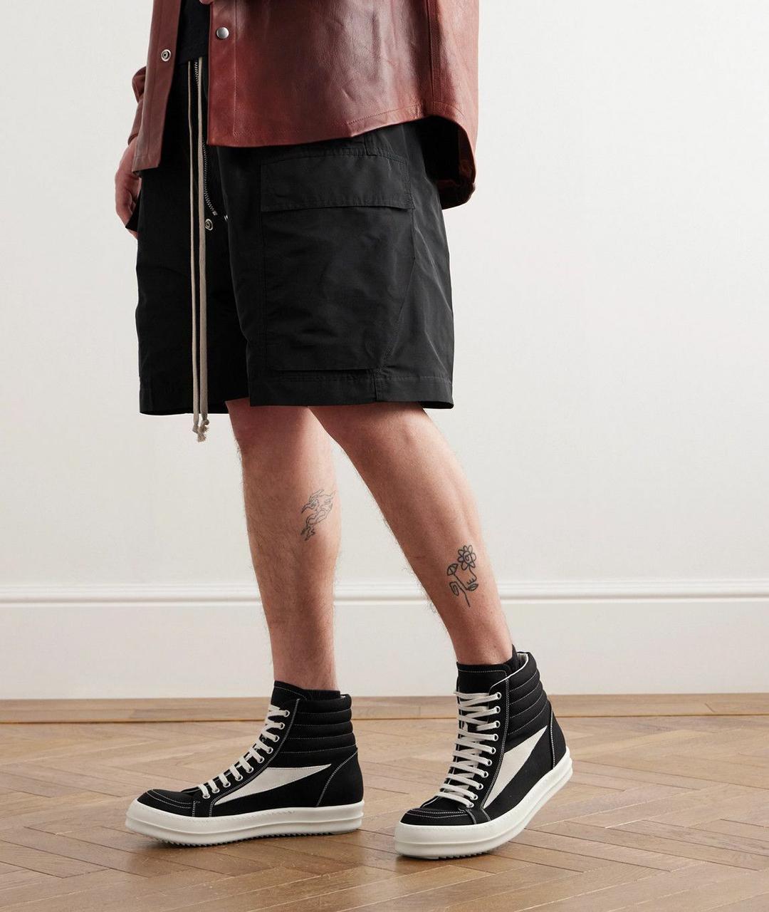 RICK OWENS Черные текстильные кеды, фото 7