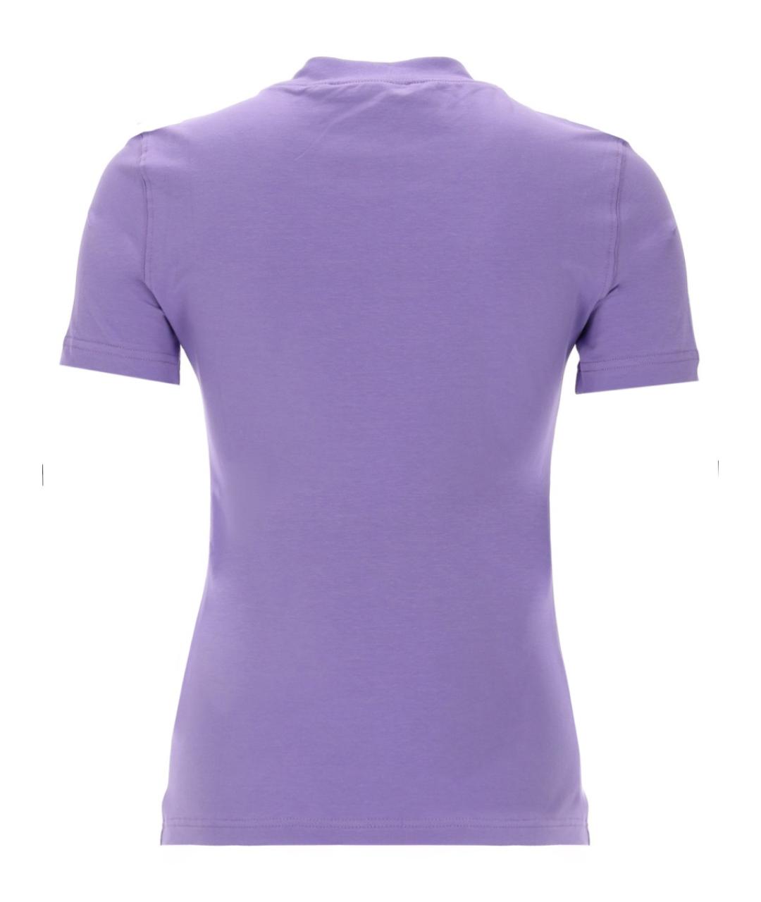 VERSACE JEANS COUTURE Фиолетовая хлопковая футболка, фото 2